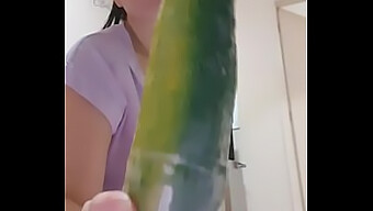 Latina'S Anal Delight With Cucumber