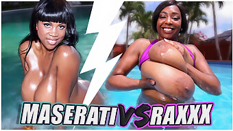 Babes Negras De Seios Grandes Competem Em Maserati Versus Raxxx. Você Não Vai Querer Perder Essa Cena Quente!