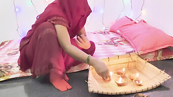 On The Occasion Of Diwali, A Couple Engages In Passionate Lovemaking In The Indian Village