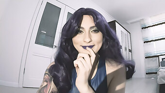 Psylocke, A Huge Cosplayer, Discovers A Tiny Man In Her Room And Forces Him To Watch Her Pleasure Herself - Amateur Video