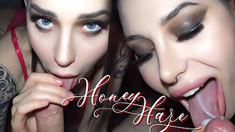 Teenager-Stiefschwester Gibt Einen Blowjob Nach Dem Unterricht. Honey Haze