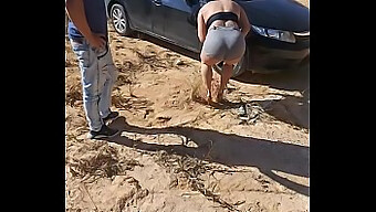 Flat tire on the side of the road leads to a steamy encounter with a tattooed Latina beauty