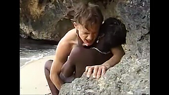 A Young African Woman Enjoys Anal Sex On The Sandy Shore