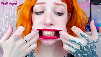 Redhead Slut Gives A Sloppy Blowjob To A Big Cock And Facial Cumshot