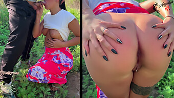 Amateur Girl In Dress Enjoys Doggy Style And Blowjob In Nature