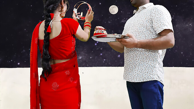 La primera celebración de Karva Chauth en Priya incluye un encuentro apasionado y placer oral bajo el cielo abierto