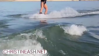 ChristineAsh.net presents a stunning mature with big natural tits enjoying summer waterskiing